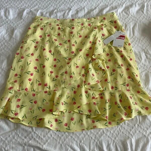 Abound yellow ruffled floral skirt